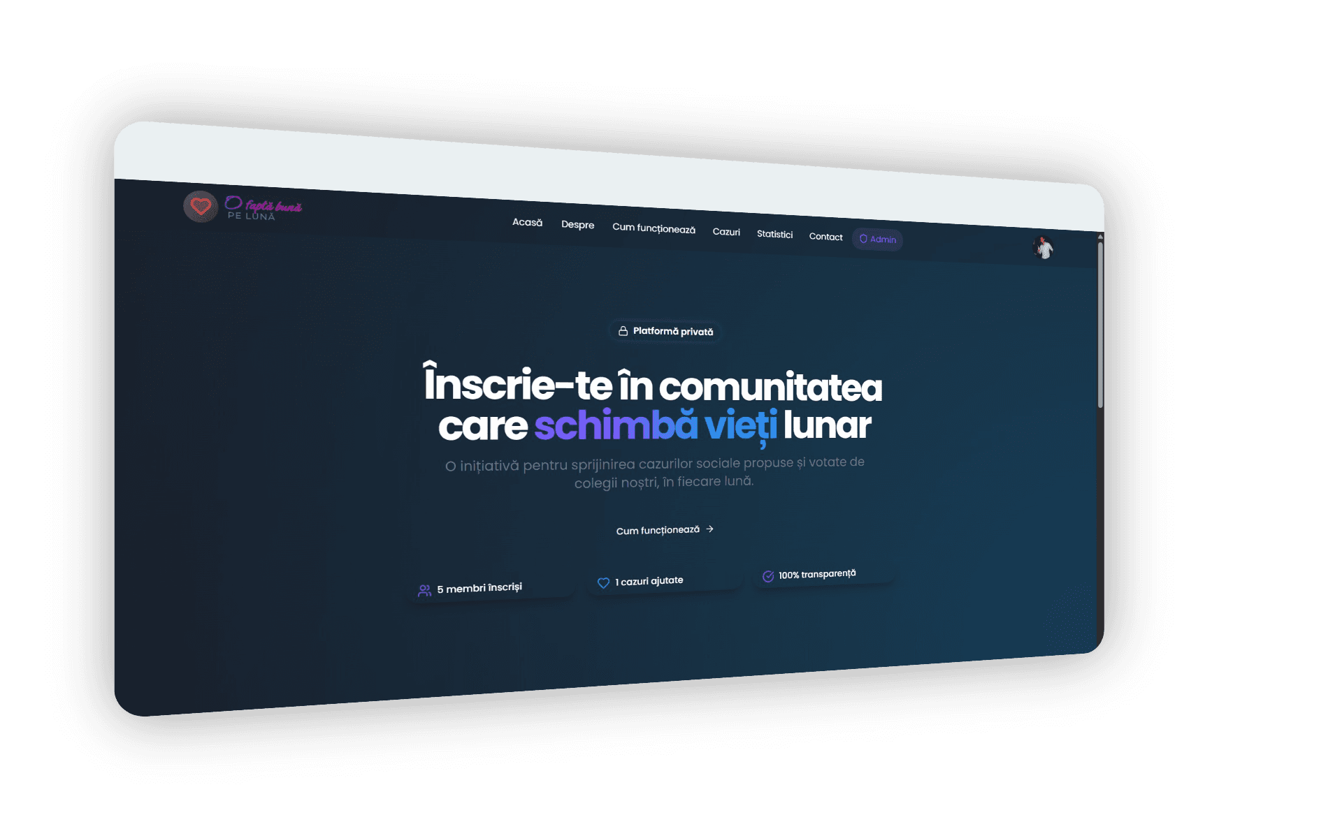 O Faptă Bună Pe Lună - Platformă pentru donații și cazuri sociale