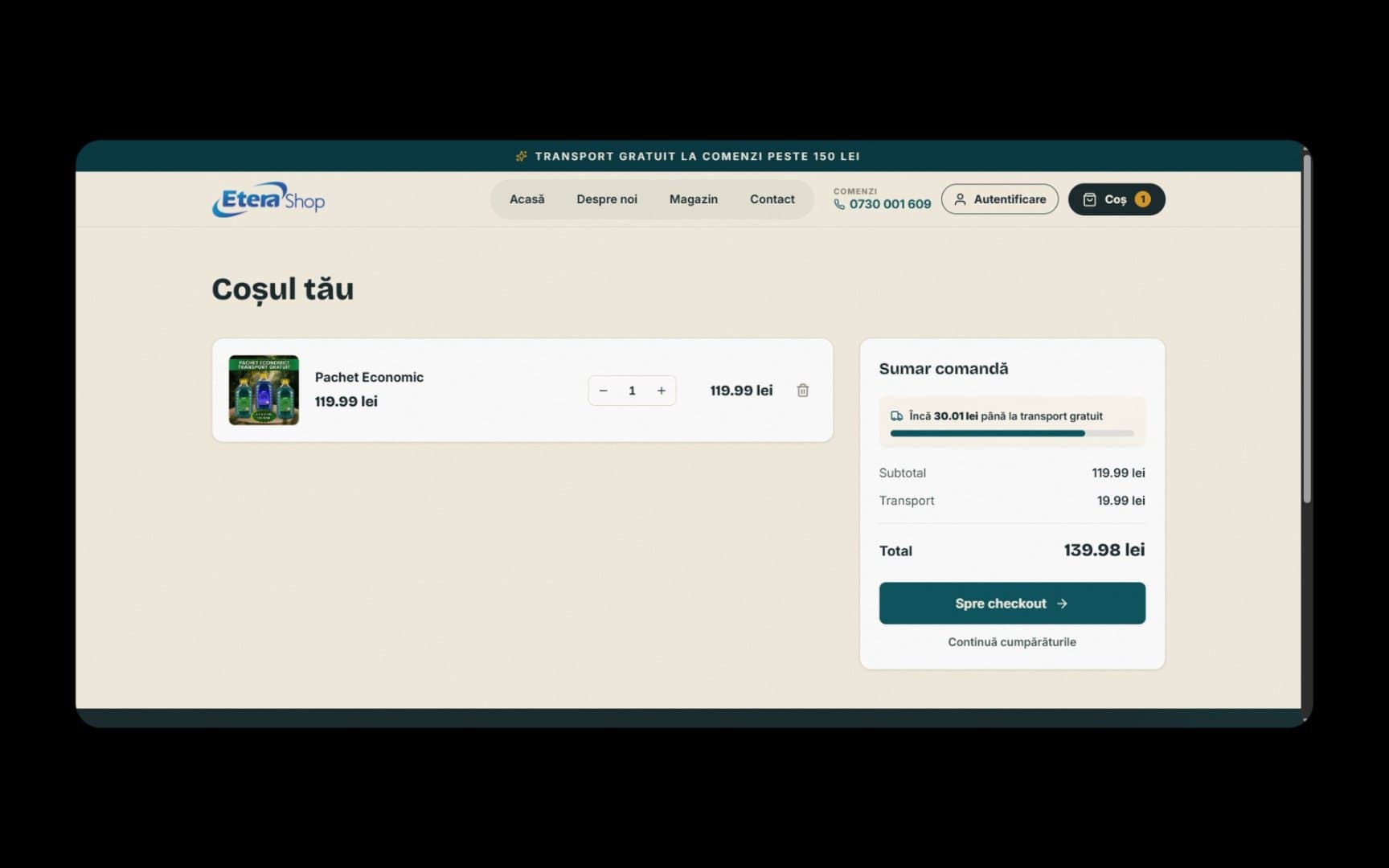 Dashboard EteraShop