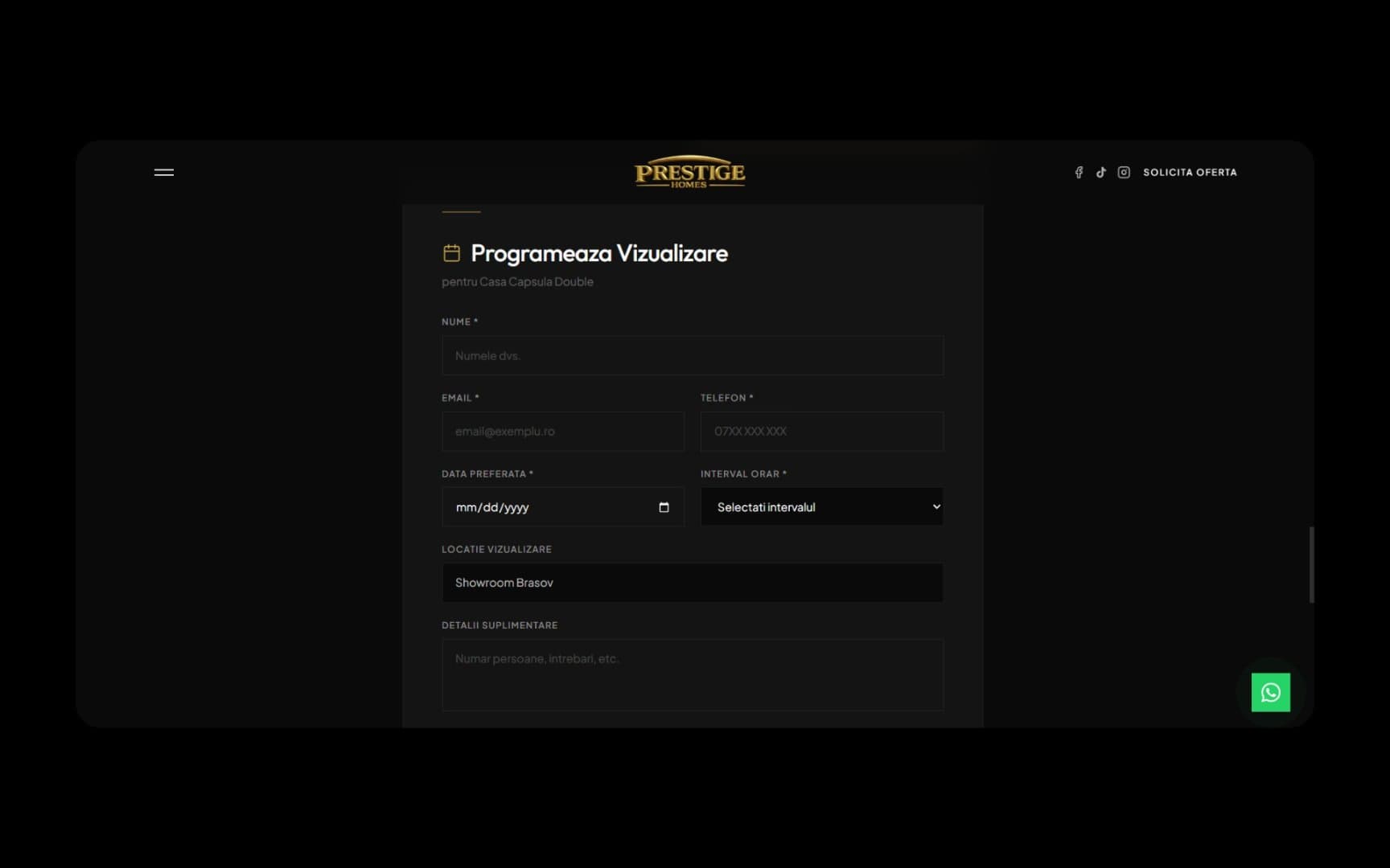 Prezentare showroom Prestige Homes